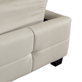 King PU Leather Deluxe Bed Frame White