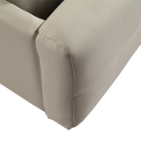 King PU Leather Deluxe Bed Frame White