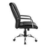 PU Leather Office Chair – Ergonomic Executive Swivel Desk Chair with Padded Seat in Black