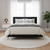 Queen PU Leather Deluxe Bed Frame Black