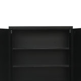 Two-Door Metal Short Cabinet Shelf Storage for Home Office Gym