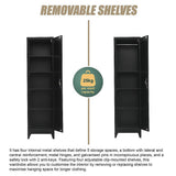 Single-Door Metal Tall Cabinet Shelf Storage for Home Office Gym
