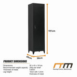 Single-Door Metal Tall Cabinet Shelf Storage for Home Office Gym