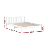Artiss Bed Frame Double Size Wooden White SOFIE