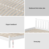 Artiss Bed Frame King Single Size Wooden White SOFIE