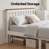 Artiss Bed Frame Double Size Wooden White PONY