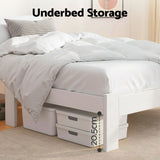 Artiss Bed Frame King Single Size Wooden White JADE
