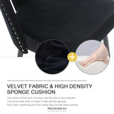 AADEN 2X VELVET DINING CHAIRS WITH METAL LEGS-BLACK