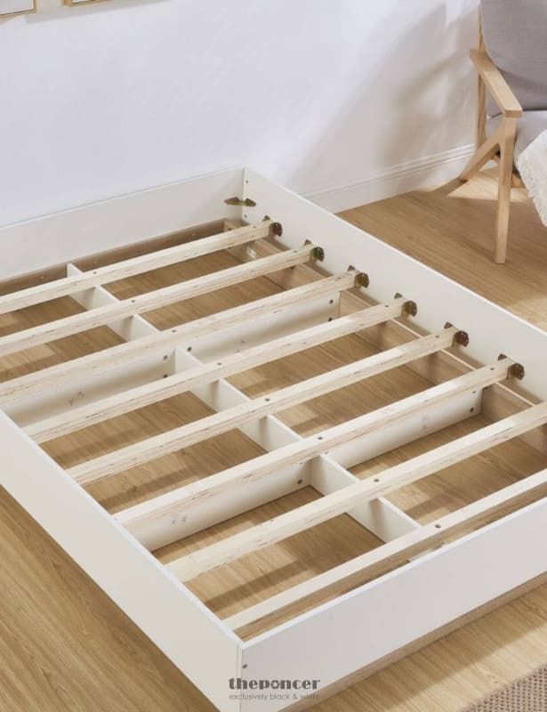 AIDEN INDUSTRIAL CONTEMPORARY WHITE OAK BED BASE