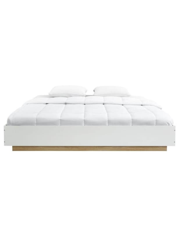 AIDEN INDUSTRIAL CONTEMPORARY WHITE OAK BED BASE