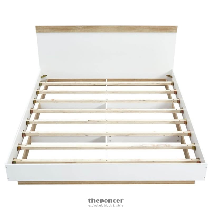 AIDEN INDUSTRIAL CONTEMPORARY WHITE OAK BED FRAME KING SIZE