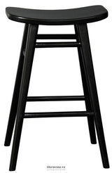 ARIA OVAL SOLID TIMBER COUNTER STOOL (BLACK)