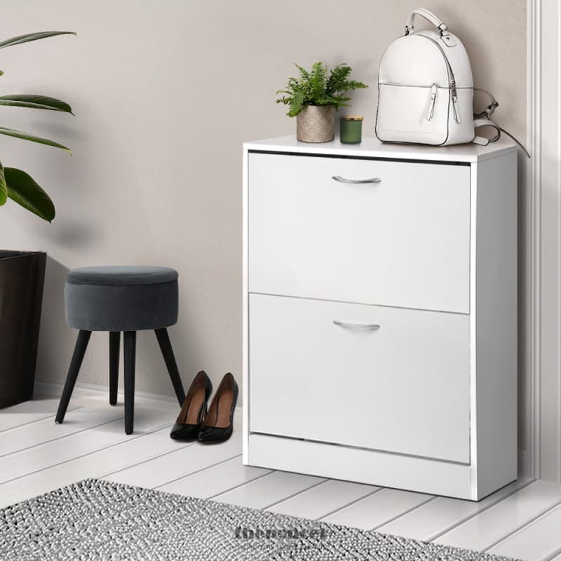 ARTISS 2 DOOR SHOE CABINET - WHITE