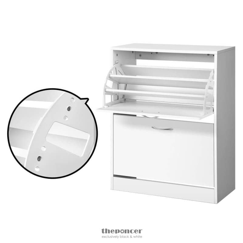 ARTISS 2 DOOR SHOE CABINET - WHITE