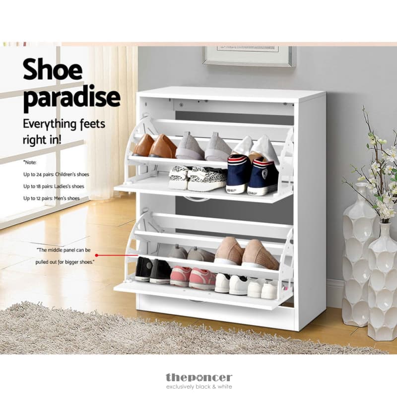 ARTISS 2 DOOR SHOE CABINET - WHITE
