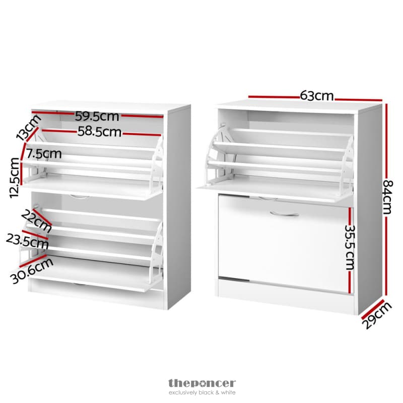 ARTISS 2 DOOR SHOE CABINET - WHITE