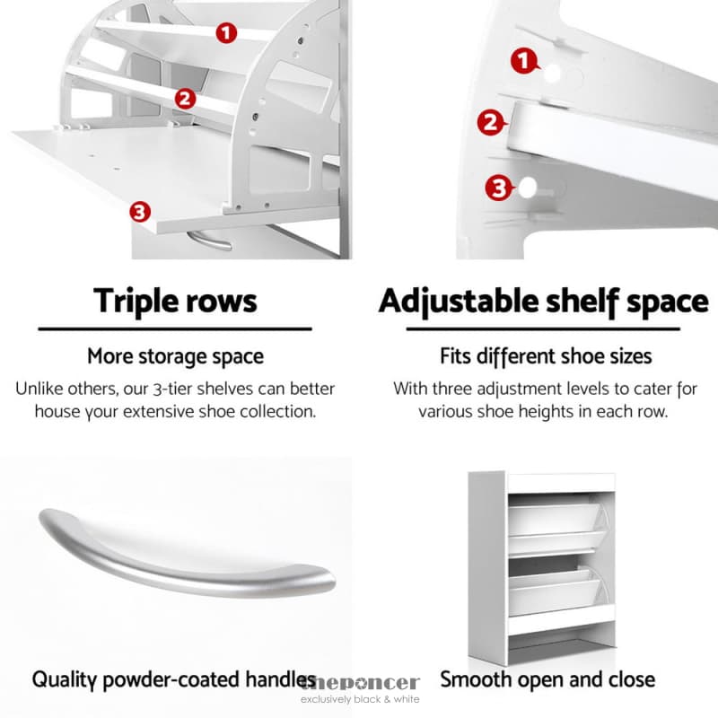 ARTISS 2 DOOR SHOE CABINET - WHITE