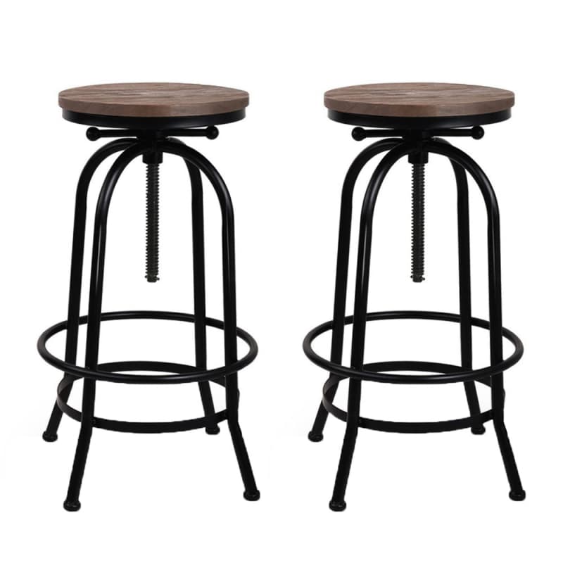 ARTISS 2X BAR STOOLS ADJUSTABLE WOOD CHAIRS