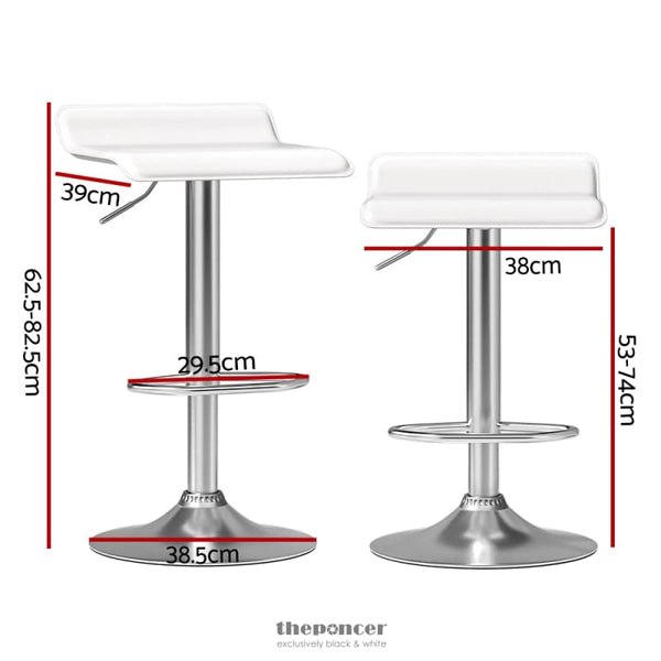 ARTISS 2X BAR STOOLS FAUX LEATHER CHAIR WHITE