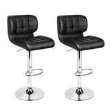 ARTISS 2X BAR STOOLS GAS LIFT LEATHER PADDED STOOL BLACK