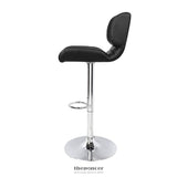 ARTISS 2X BAR STOOLS GAS LIFT LEATHER PADDED STOOL BLACK