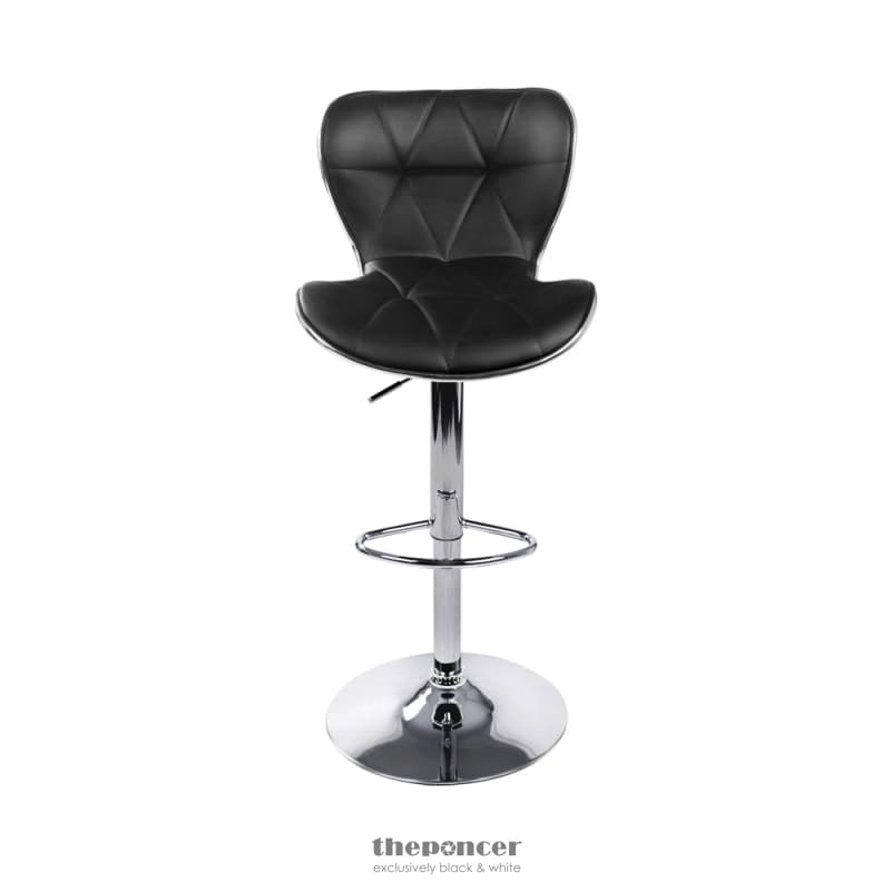 ARTISS 2X BAR STOOLS GAS LIFT LEATHER SEAT BLACK