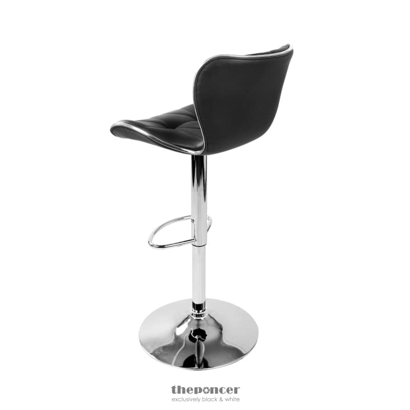 ARTISS 2X BAR STOOLS GAS LIFT LEATHER SEAT BLACK