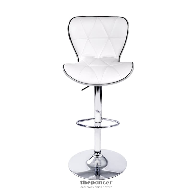 ARTISS 2X BAR STOOLS GAS LIFT LEATHER SEAT WHITE