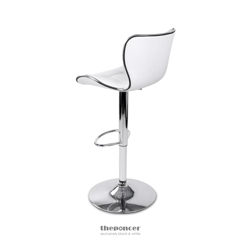 ARTISS 2X BAR STOOLS GAS LIFT LEATHER SEAT WHITE