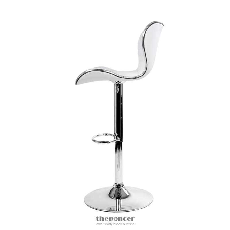 ARTISS 2X BAR STOOLS GAS LIFT LEATHER SEAT WHITE