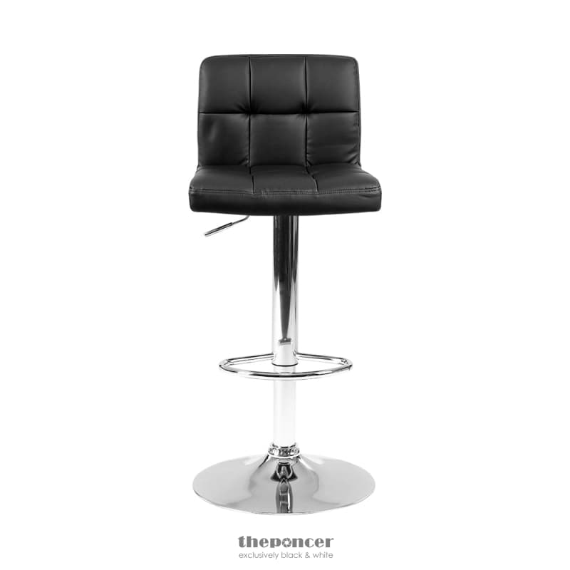 ARTISS 2X BAR STOOLS LEATHER GAS LIFT BLACK