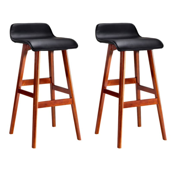ARTISS 2X BAR STOOLS WOODEN STOOL BLACK