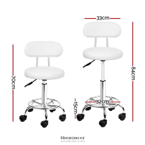 ARTISS 2X SADDLE SALON STOOL SWIVEL BACKREST CHAIR BARBER