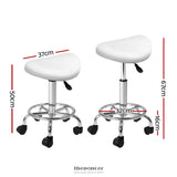 ARTISS 2X SADDLE SALON STOOL SWIVEL BARBER HAIR DRESS CHAIR