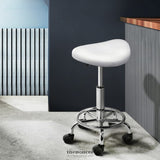 ARTISS 2X SADDLE SALON STOOL SWIVEL BARBER HAIR DRESS CHAIR