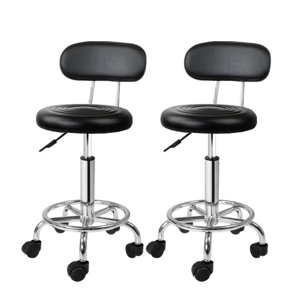 ARTISS 2X SALON STOOL SWIVEL BACKREST CHAIR BARBER