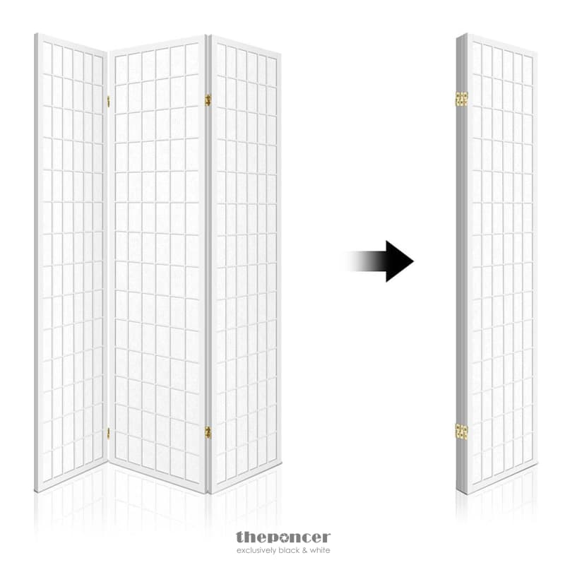 ARTISS 3 PANEL ROOM DIVIDER SCREEN 131X179CM WHITE