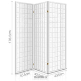 ARTISS 3 PANEL ROOM DIVIDER SCREEN 131X179CM WHITE