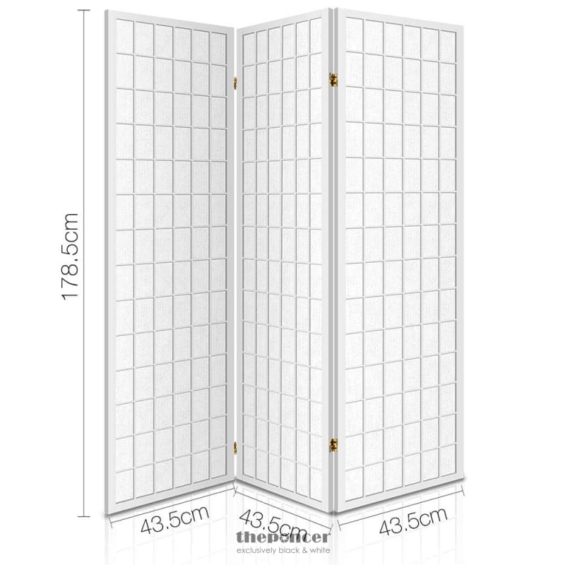 ARTISS 3 PANEL ROOM DIVIDER SCREEN 131X179CM WHITE