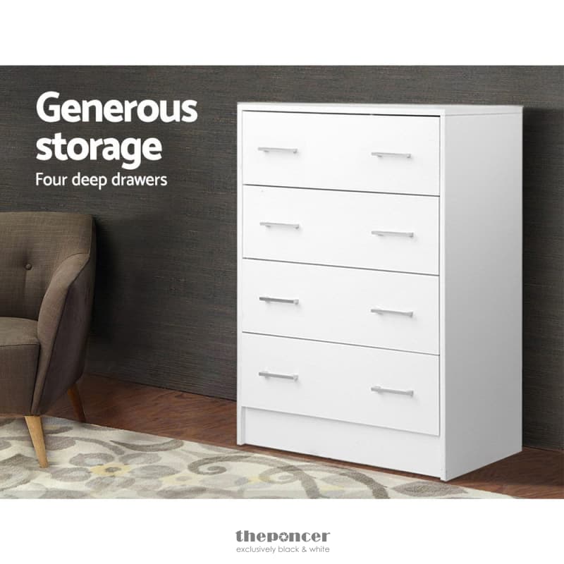 ARTISS 4 CHEST OF DRAWERS - ANDES WHITE