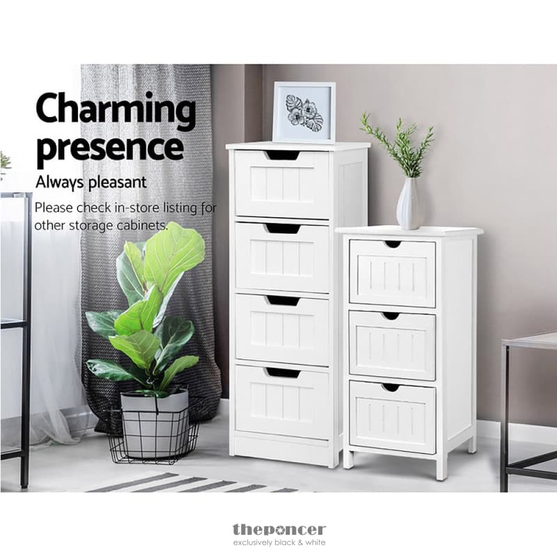 ARTISS 4 CHEST OF DRAWERS - LEESA WHITE