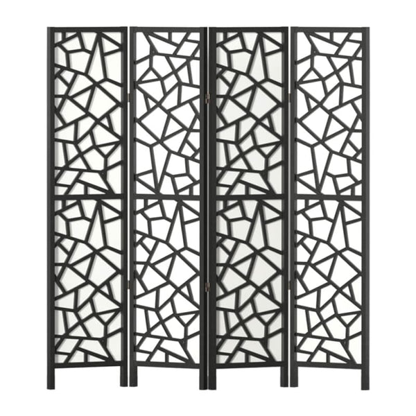 ARTISS 4 PANEL ROOM DIVIDER SCREEN 162X170CM CLOVER BLACK