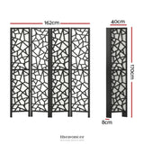 ARTISS 4 PANEL ROOM DIVIDER SCREEN 162X170CM CLOVER BLACK