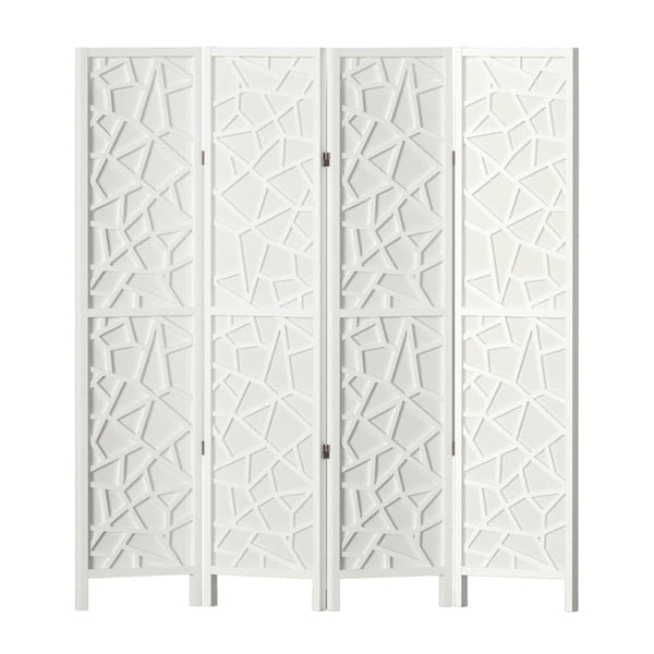 ARTISS 4 PANEL ROOM DIVIDER SCREEN 162X170CM CLOVER WHITE