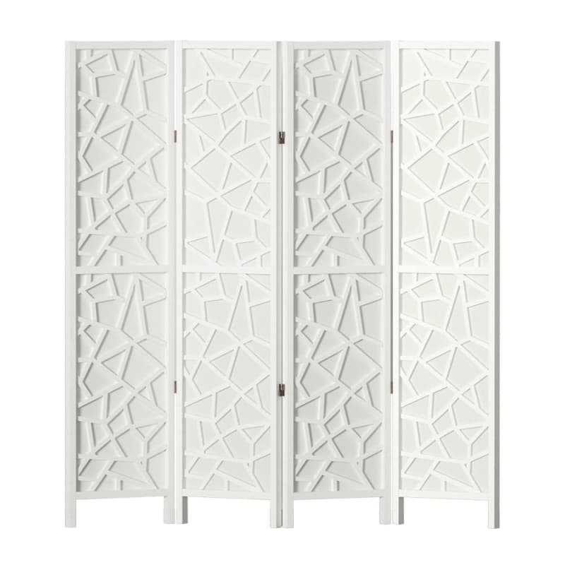 ARTISS 4 PANEL ROOM DIVIDER SCREEN 162X170CM CLOVER WHITE