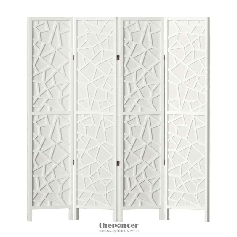 ARTISS 4 PANEL ROOM DIVIDER SCREEN 162X170CM CLOVER WHITE