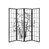 ARTISS 4 PANEL ROOM DIVIDER SCREEN 174X179CM BAMBOO BLACK