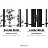 ARTISS 4 PANEL ROOM DIVIDER SCREEN 174X179CM BAMBOO BLACK