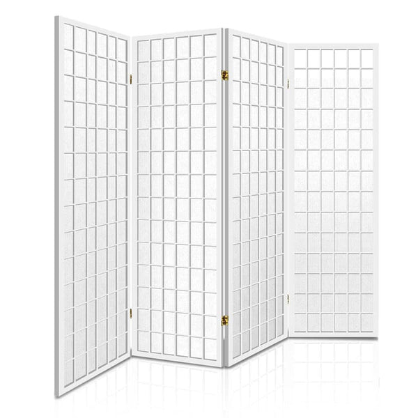 ARTISS 4 PANEL ROOM DIVIDER SCREEN 174X179CM WHITE