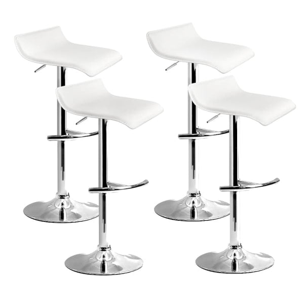 ARTISS 4X BAR STOOLS ADJUSTABLE GAS LIFT CHAIRS WHITE